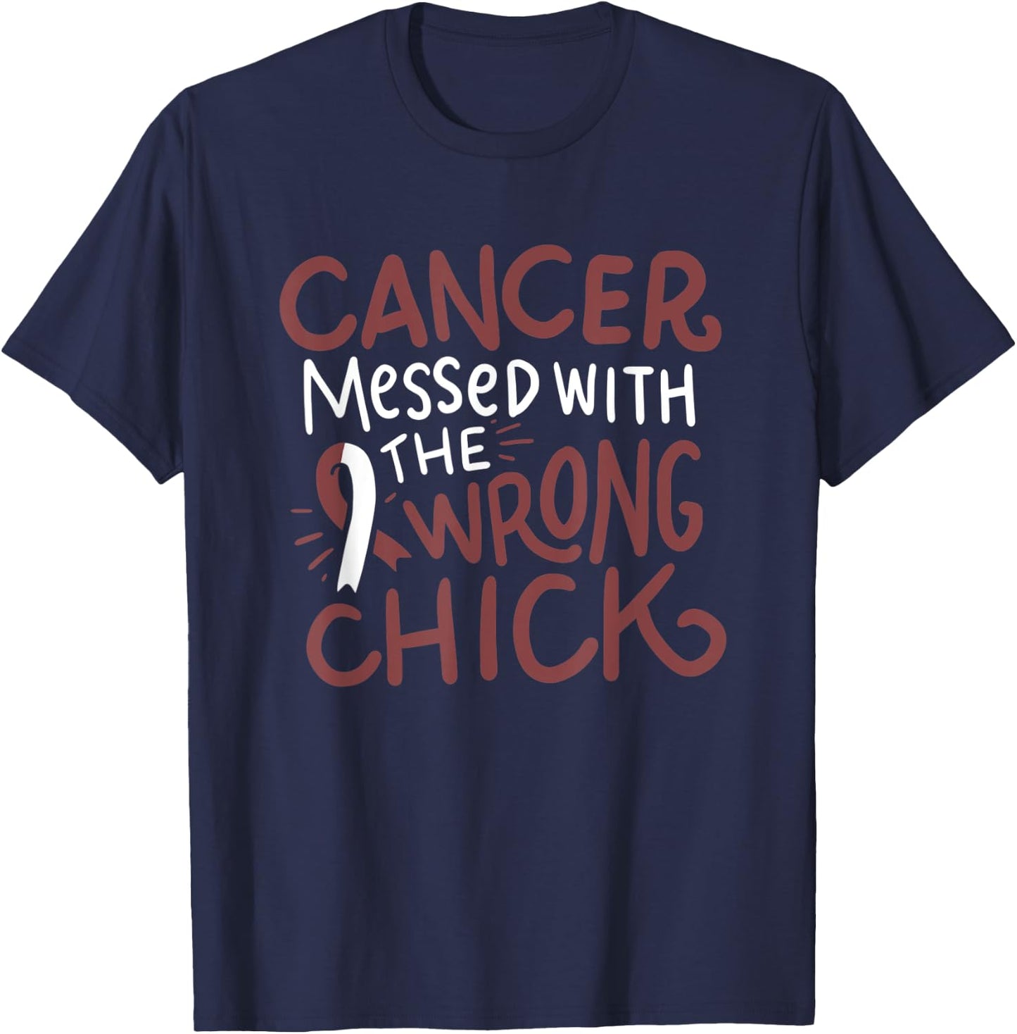 Head Neck Cancer Fighter Chemo Gift White Burgundy Ribbon T-Shirt - T-Shirt | Navy