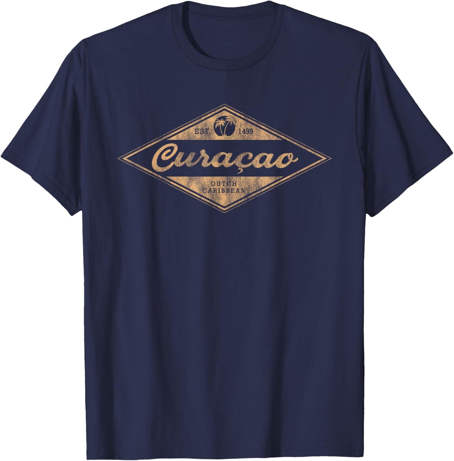 Vintage Curacao Souvenir Retro Curaçao Cruise Vacation T-Shirt - T-Shirt | Navy
