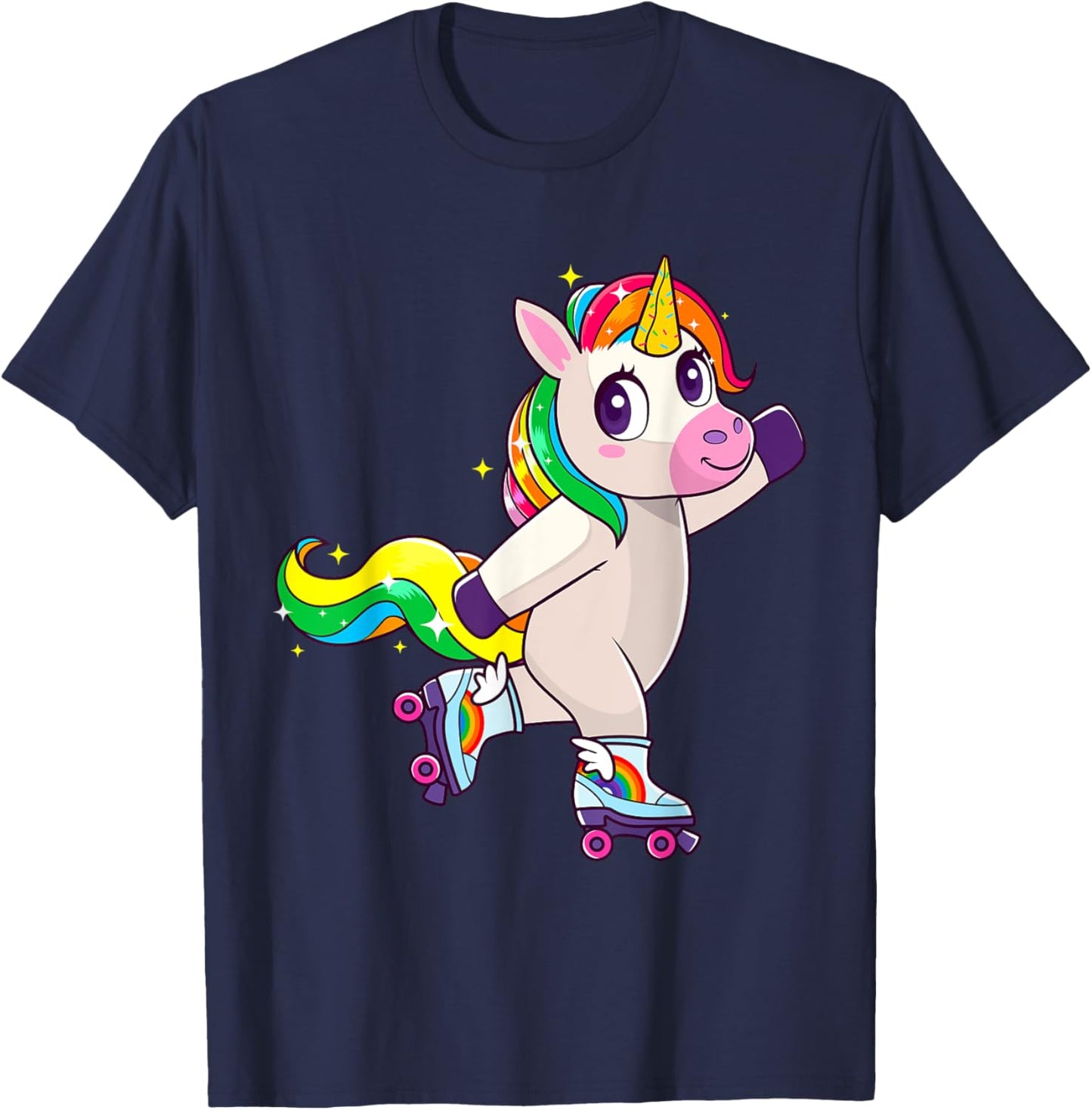 Birthday Roller Girl Funny Retro Rolling Skates Women Kids T-Shirt - T-Shirt | Navy
