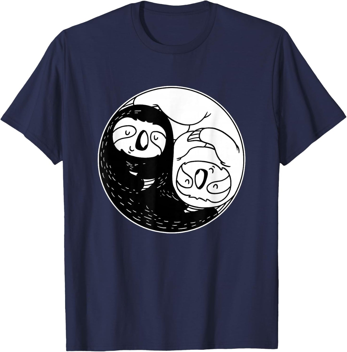 Sloth Lover Gifts Yin Yang Shirt Girls Women T-Shirt - T-Shirt | Navy