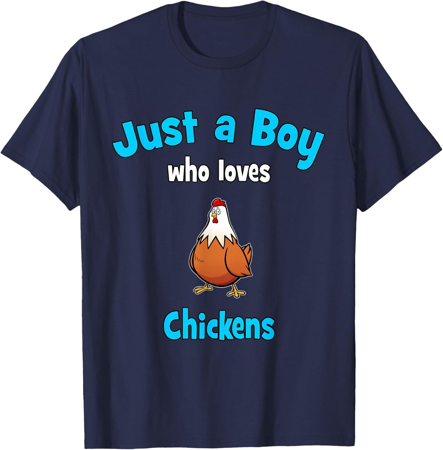 Chicken Shirt for Boys | Children's Chickens T-Shirt - T-Shirt | Navy
