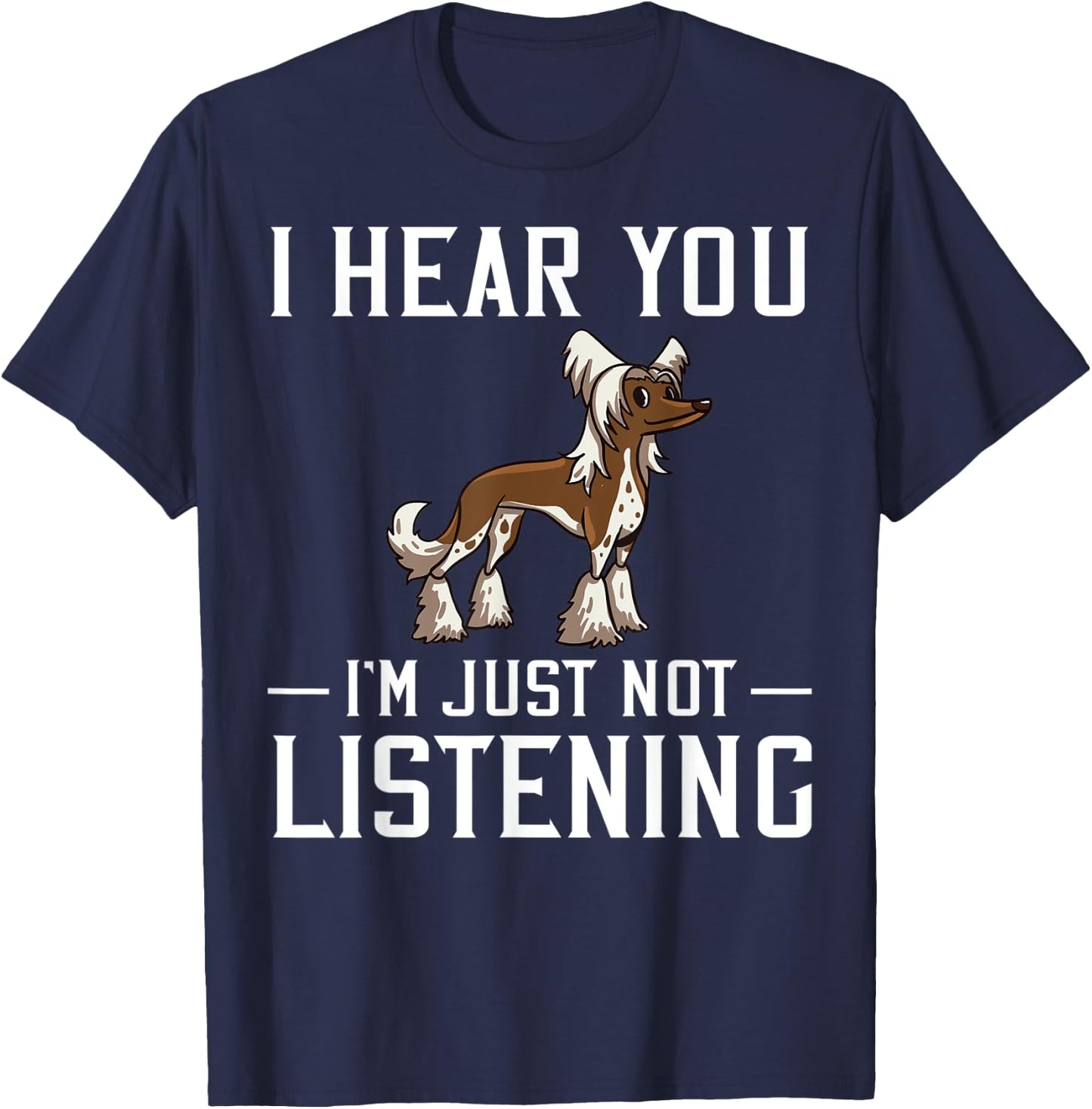 Chinese Crested Powderpuff Dog Gift Puppies Owner Lover T-Shirt - T-Shirt | Navy