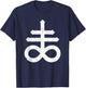 Leviathan Cross Satanic Cross Symbol Vintage Distressed T-Shirt - T-Shirt | Navy