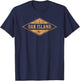 Oak Island North Carolina Vintage Badge Vacation Beach T-Shirt - T-Shirt | Navy