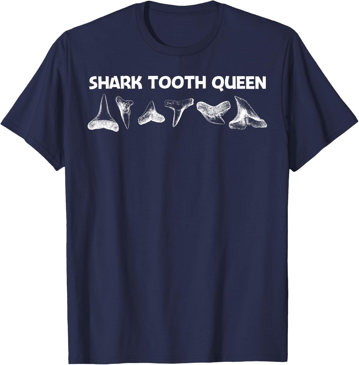 Funny Shark Teeth Design Mom Animal Fossil Hunters T-Shirt - T-Shirt | Navy