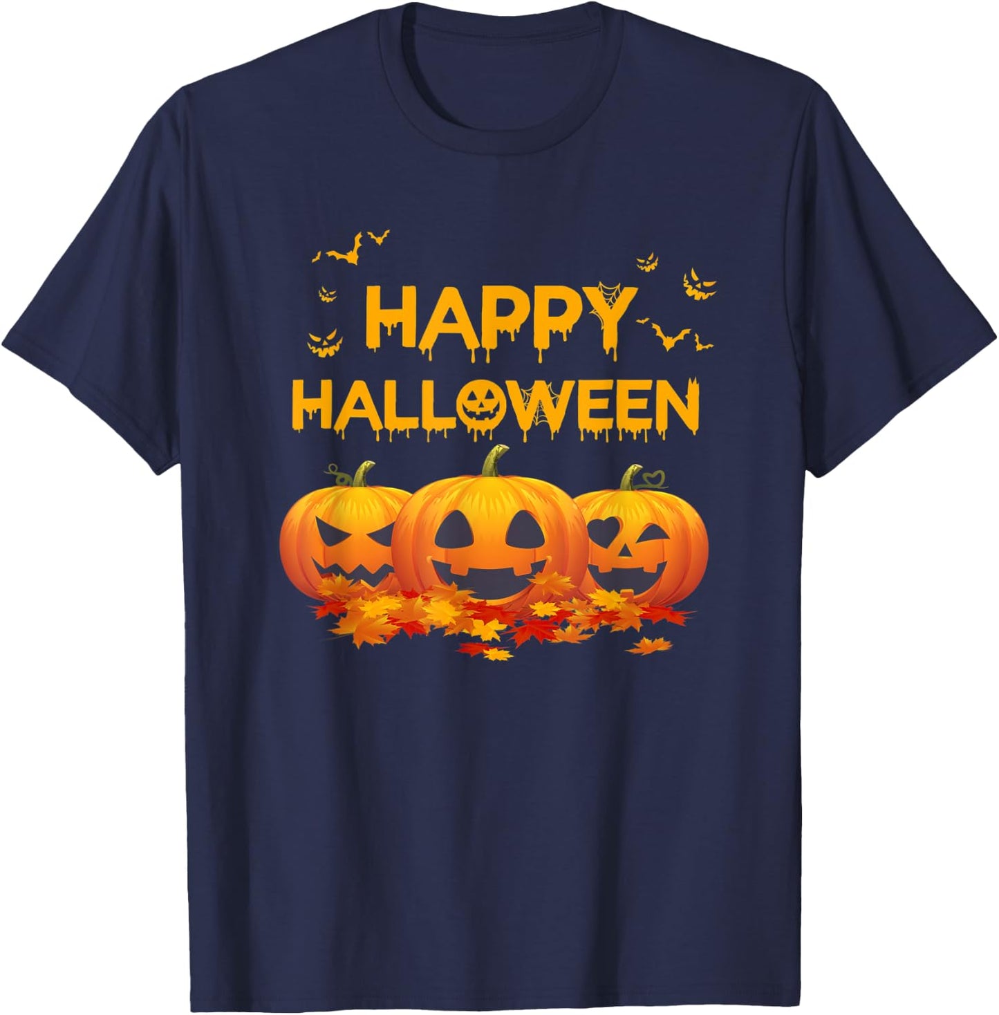 Happy Halloween Costumes Funny Gifts Pumpkins Men Women Kids T-Shirt - T-Shirt | Navy