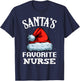 Santa's Favorite Nurse Funny Christmas Gift For Nursing T-Shirt - T-Shirt | Navy