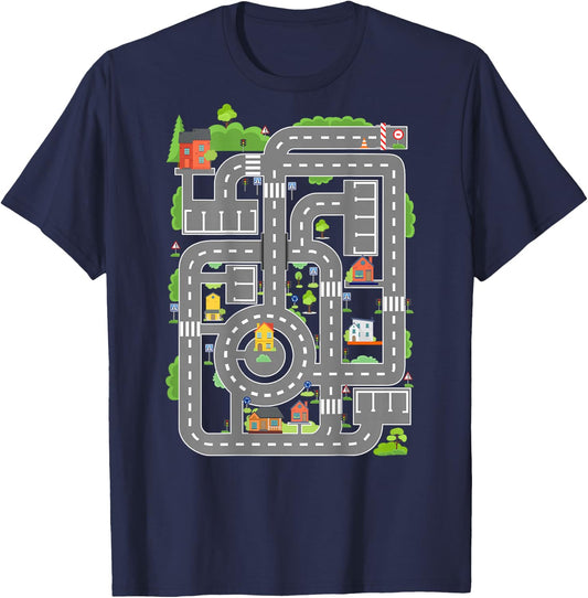 Play Cars On Dad's Back Shirt Funny Kids and Fathers Play T-Shirt - T-Shirt | Navy