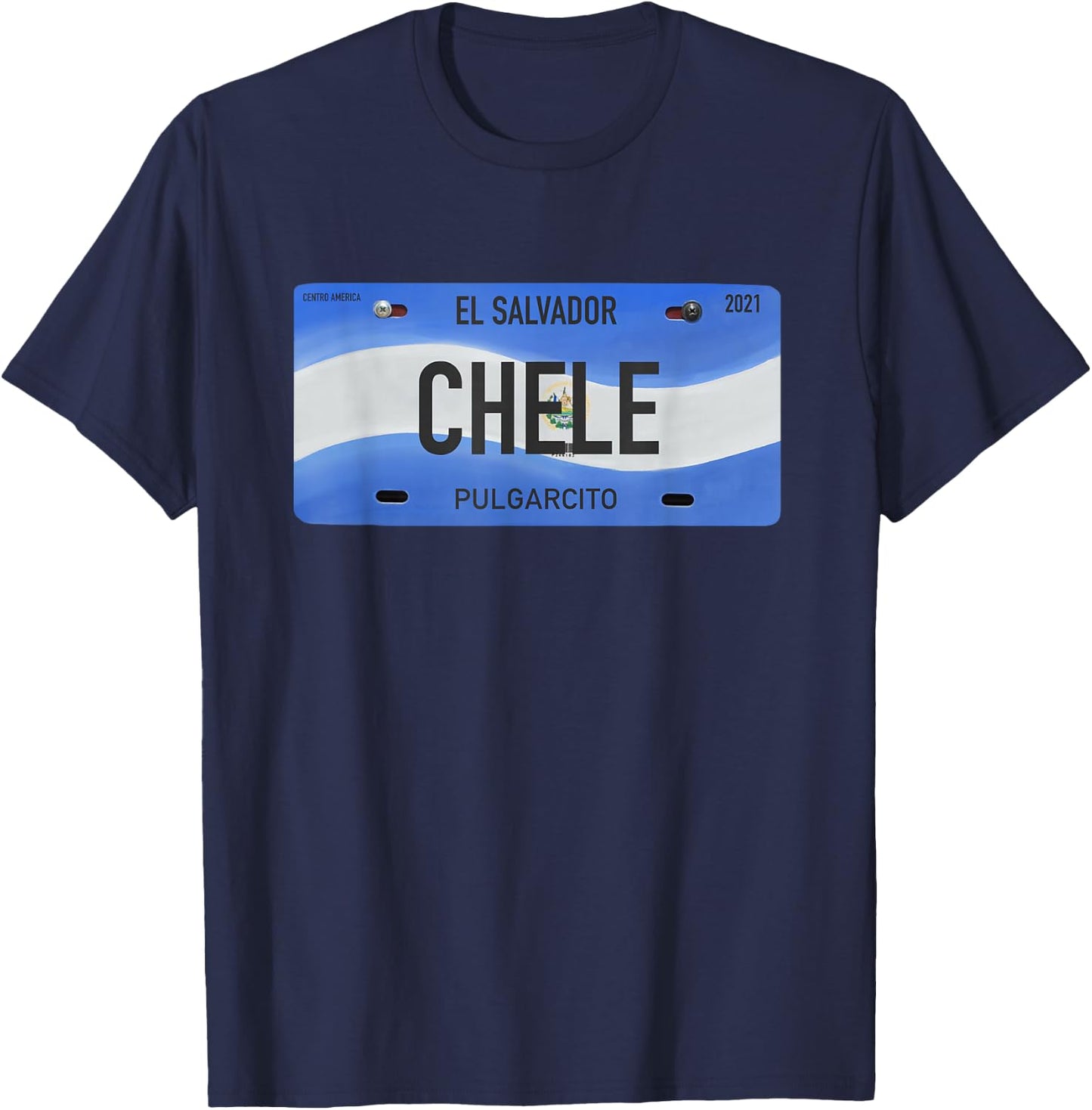 El Salvador Design with Typical Phrases CHELE T-Shirt - T-Shirt | Navy