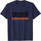 Vintage Oregon 1859 Retro Design with Trees and Stripes T-Shirt - T-Shirt | Navy