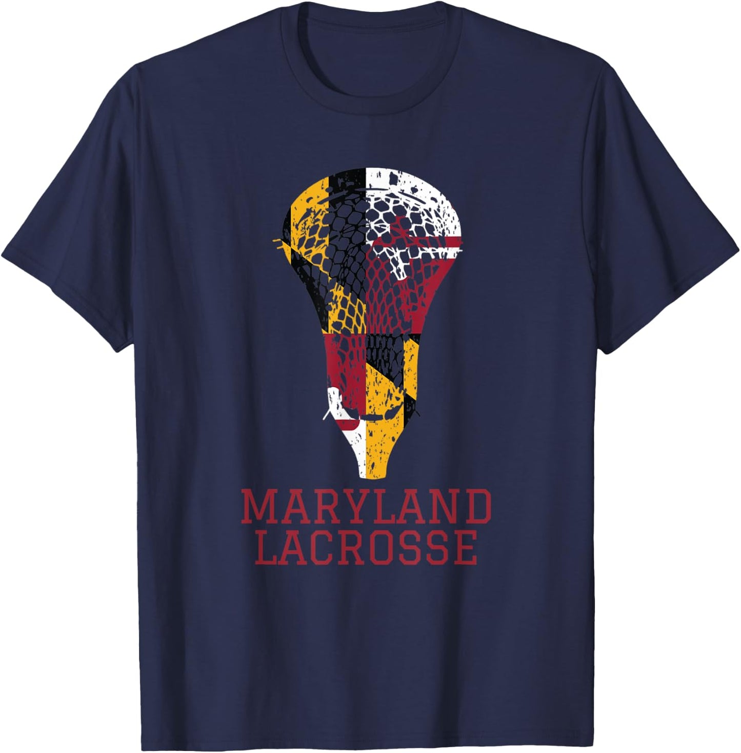 State of Maryland Flag Lacrosse Team Player Lax Coach Gift T-Shirt - T-Shirt | Navy
