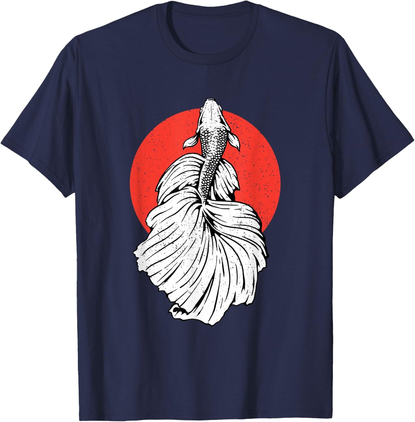 Funny Retro Vintage Betta Fish T-Shirt - T-Shirt | Navy