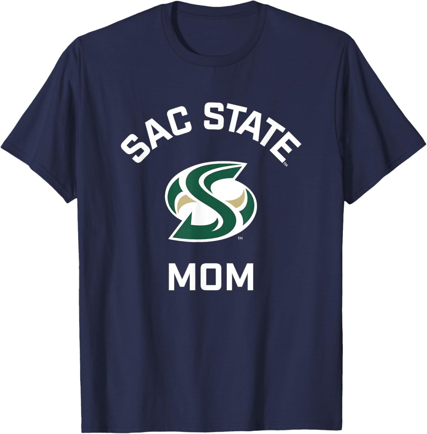 Sacramento State CSUS Hornets Arched Mom T-Shirt - T-Shirt | Navy
