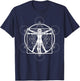 Da Vinci Merkaba Sacred Geometry T-Shirt - T-Shirt | Navy