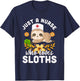 Cute Sloth Nurse Animal Lover Medicine Nurse T-Shirt - T-Shirt | Navy