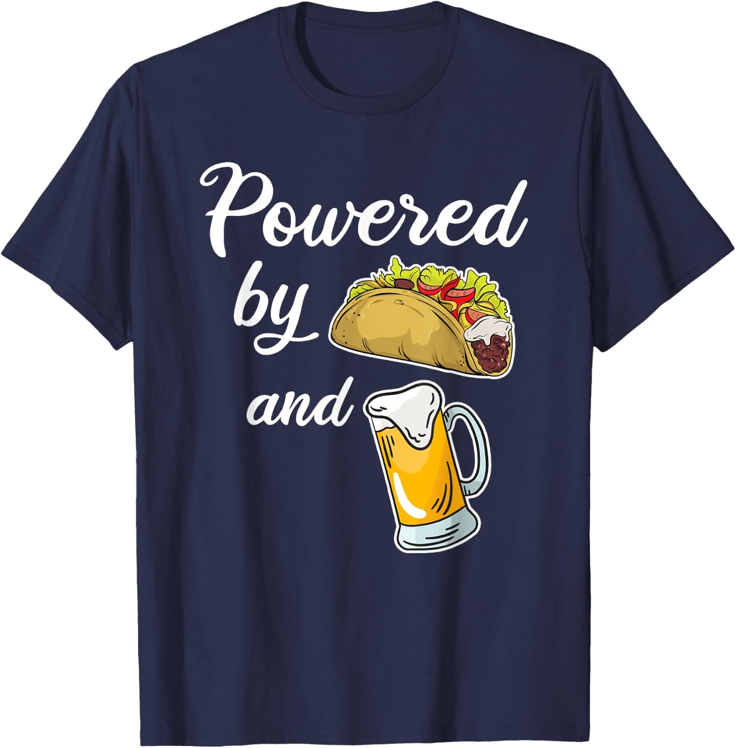 Taco Beer Shirt Funny Taco & Beer Lover Joke Taco Gift T-Shirt - T-Shirt | Navy