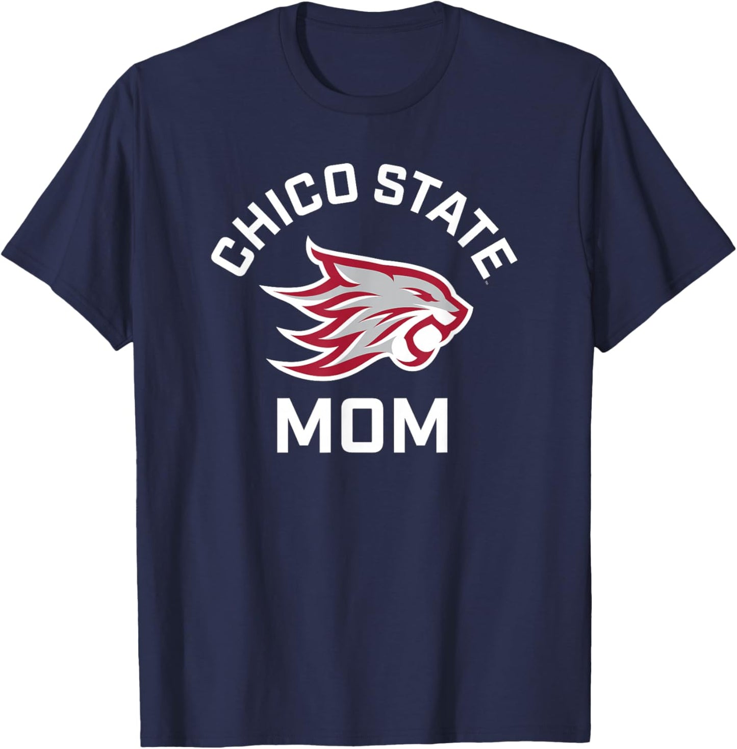 Chico State Wildcats Arched Mom T-Shirt - T-Shirt | Navy