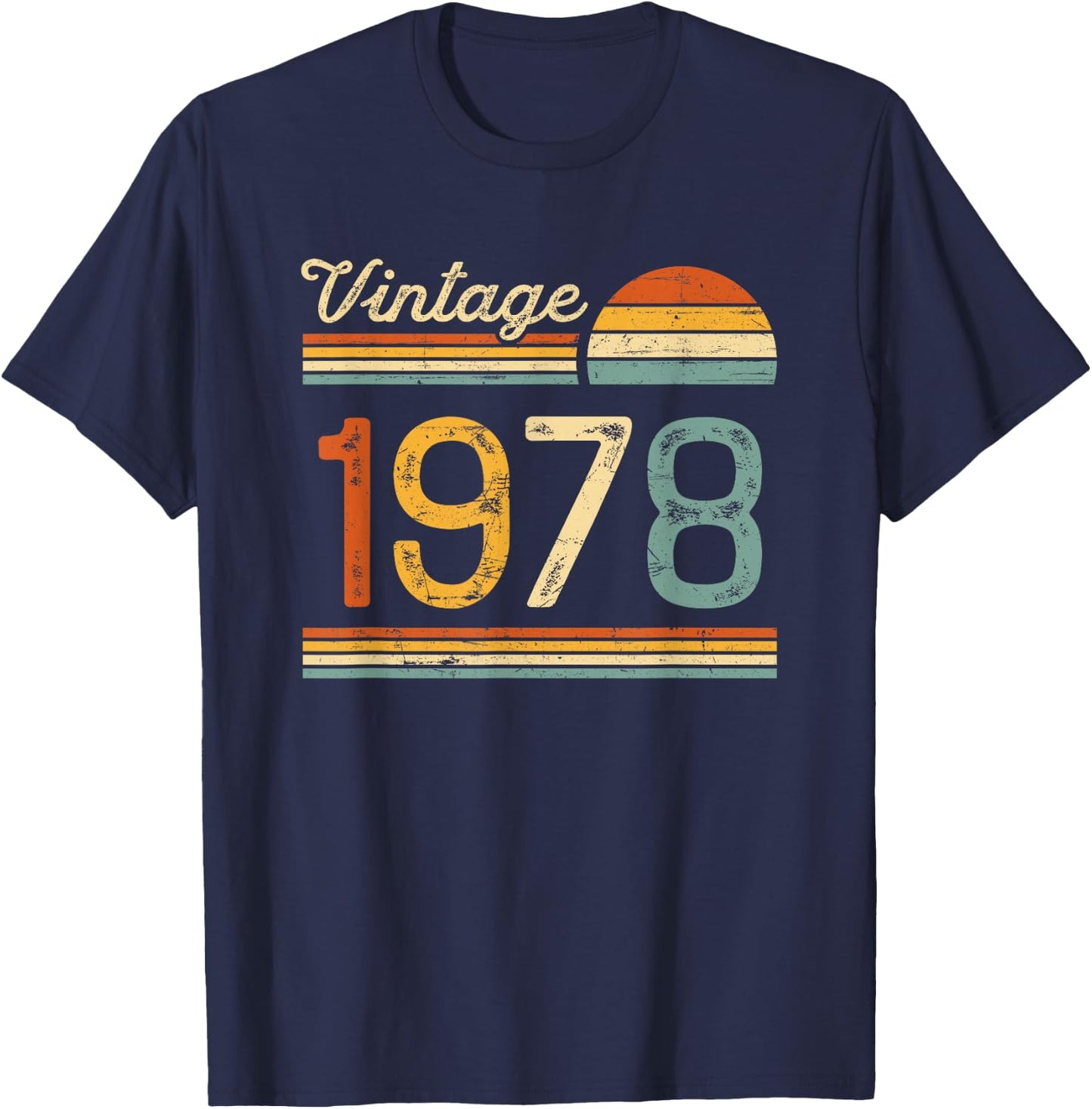 Vintage Born in 1978 - 48th Birthday 48 years old Men Women T-Shirt - T-Shirt | Navy