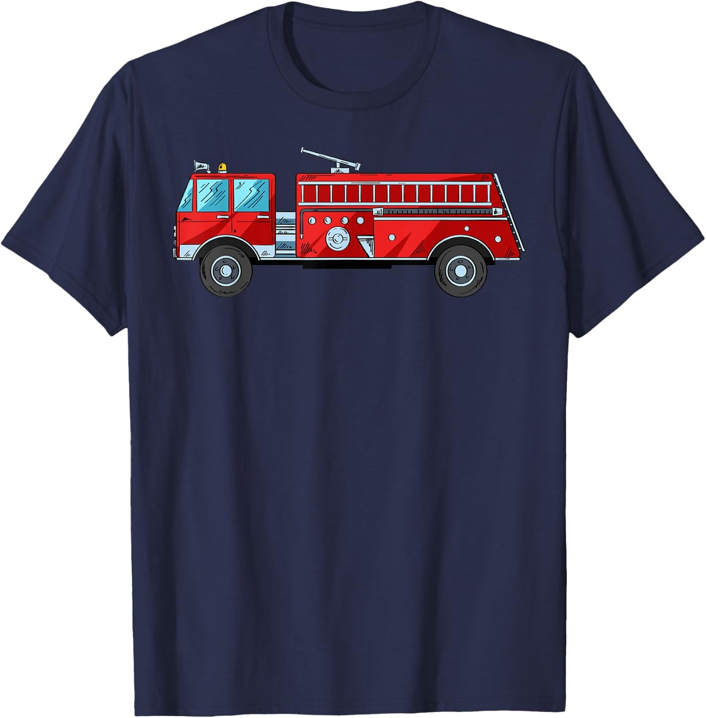 Firefighter Fire Truck Fireman Firefighting Rescue Volunteer T-Shirt - T-Shirt | Navy