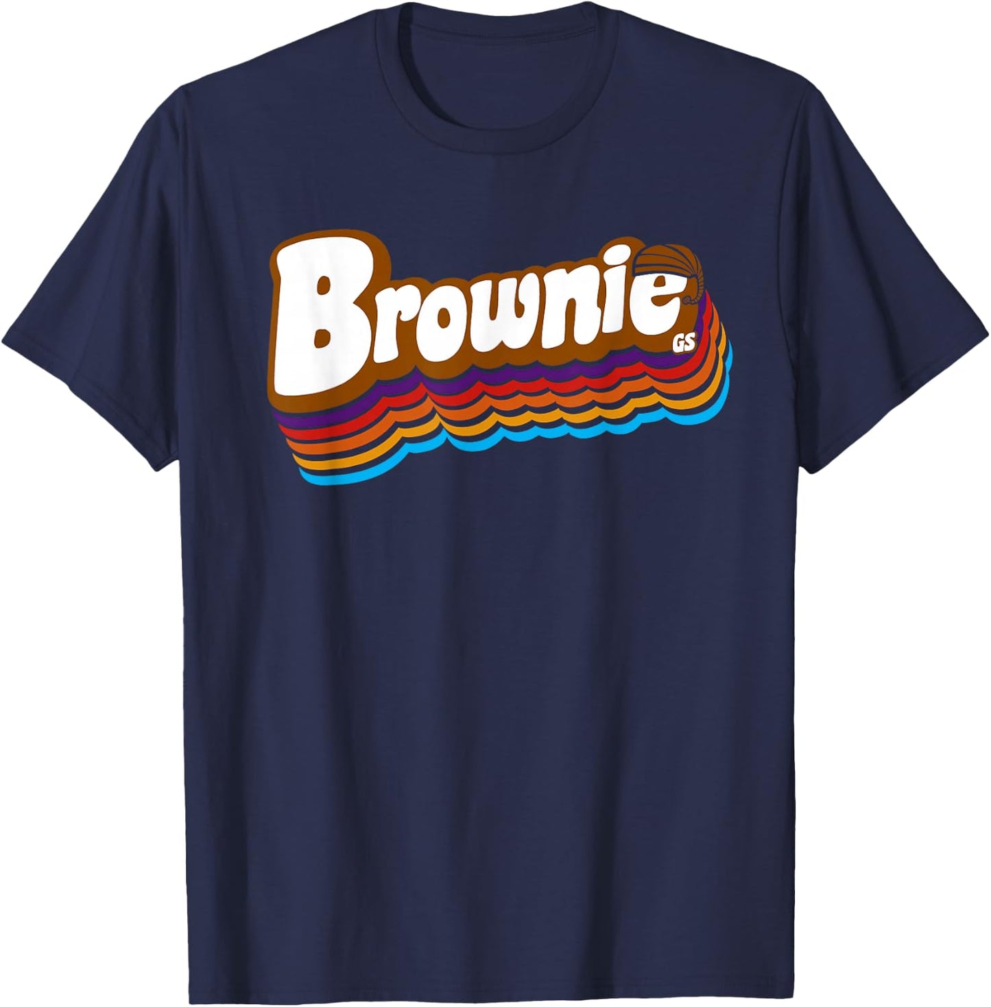 Girls Brownie Retro Troop | Scouting T-Shirt - T-Shirt | Navy