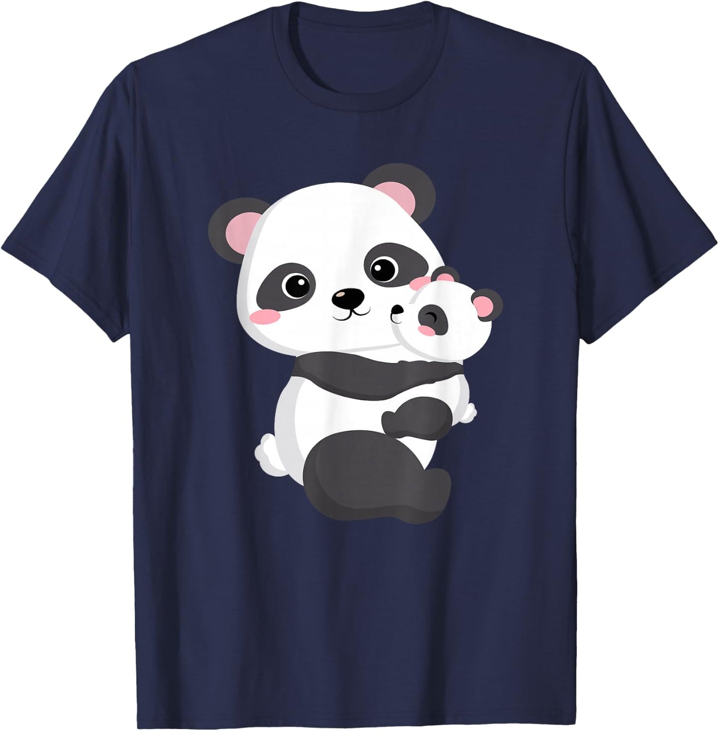 Mommy Panda with Baby, Mum Panda with Baby, Baby Shower T-Shirt - T-Shirt | Navy