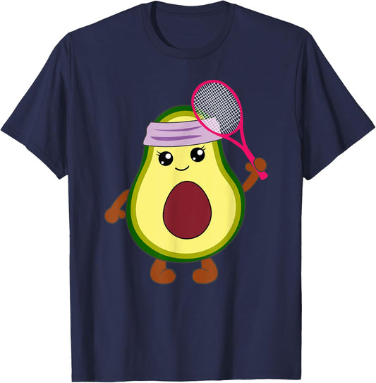 Funny Avocado Tennis Player Tennis Gift Vegetarian T-Shirt - T-Shirt | Navy