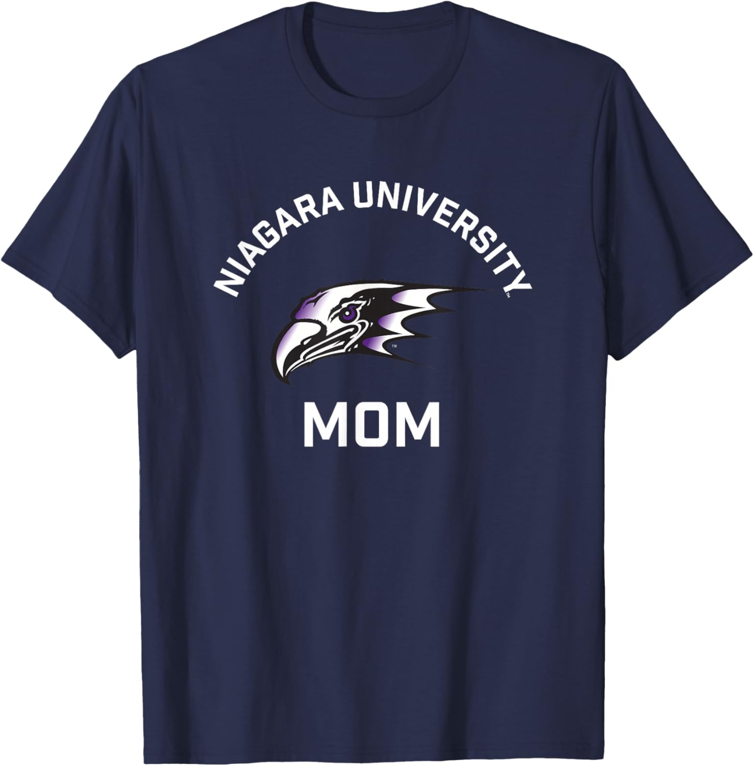 Niagara University Purple Eagles Arched Mom T-Shirt - T-Shirt | Navy
