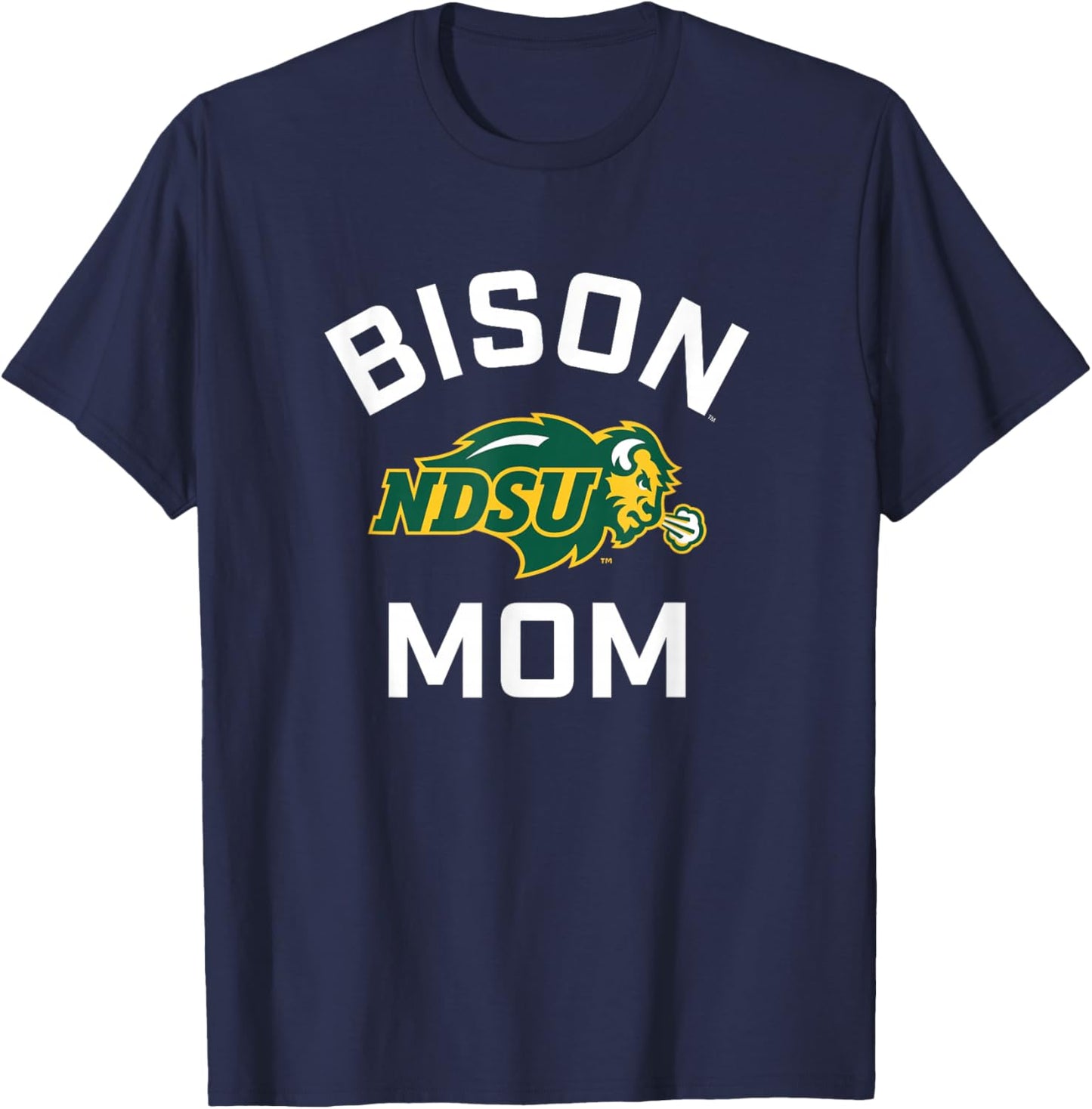 North Dakota State University NDSU Bison Arched Mom T-Shirt - T-Shirt | Navy