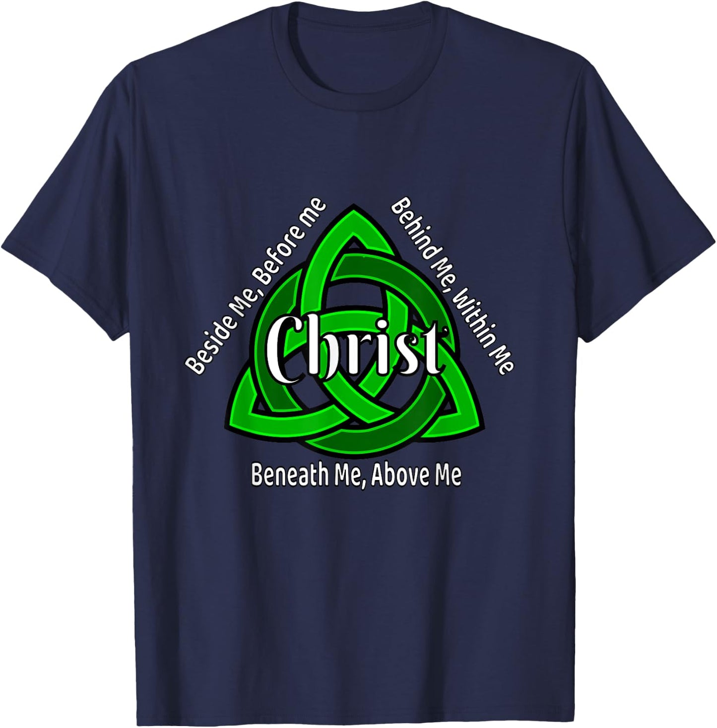 Celtic Trinity Knot Shirt St Patricks Prayer Christian Gifts T-Shirt - T-Shirt | Navy