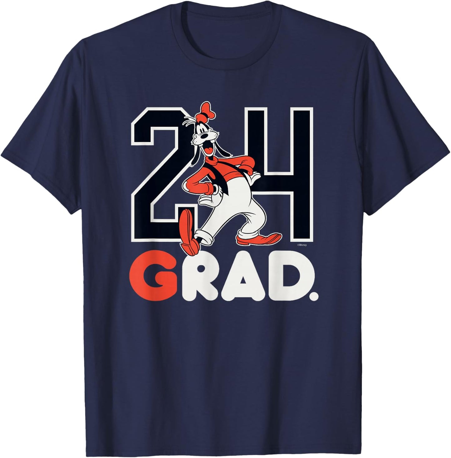 Disney Goofy Wheel Grade Class of '24 Graduation 2024 T-Shirt - T-Shirt | Navy
