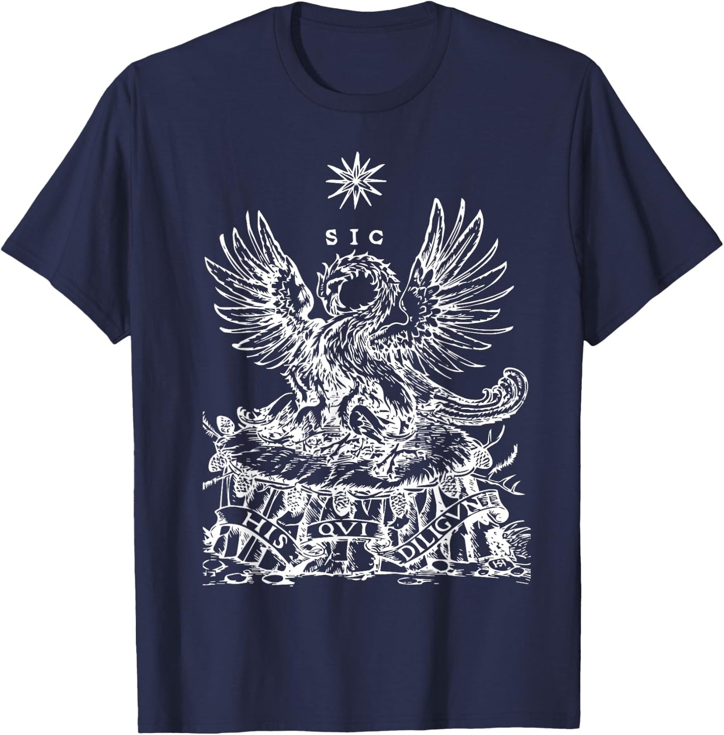Pelican in Her Piety Traditional Latin Mass Catholic Symbols T-Shirt - T-Shirt | Navy
