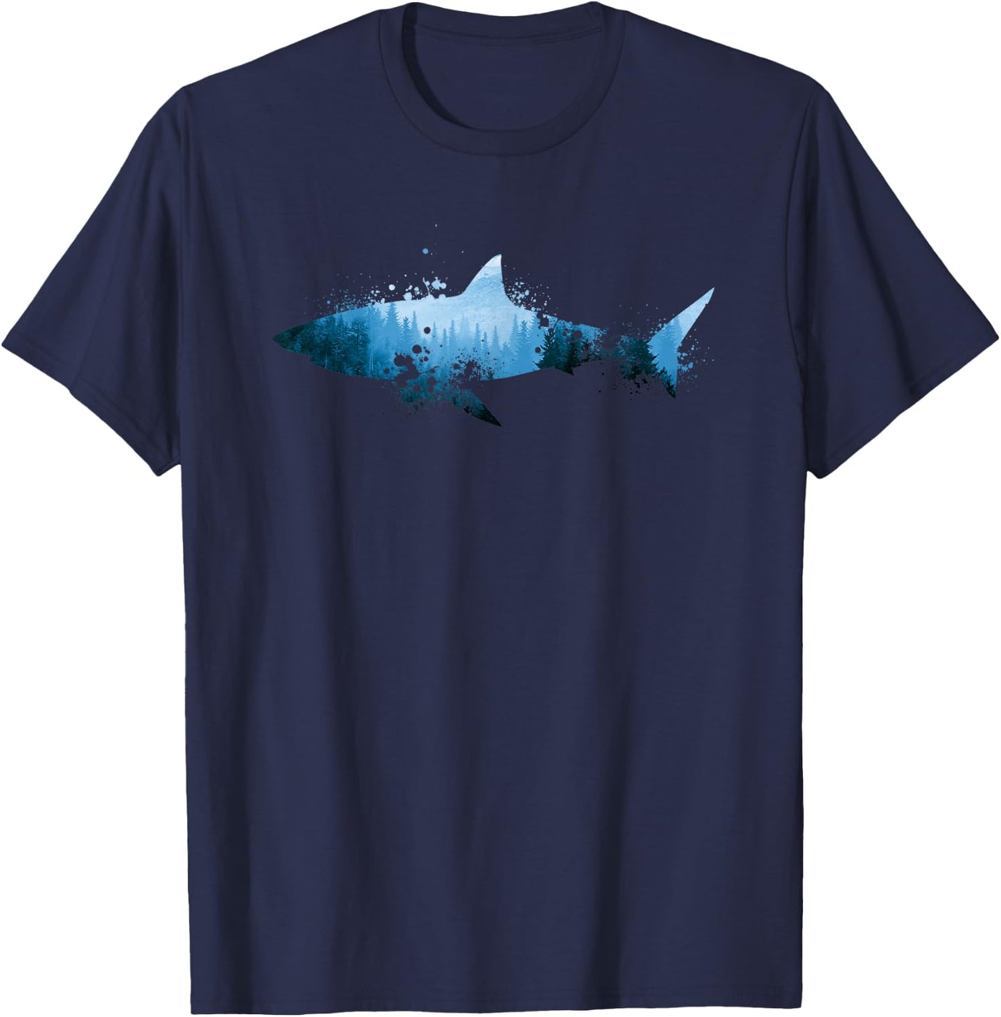 Men Women Boy Girl | Sharks Apparel Gifts Vintage Shark Silhouette | Hammerhead Shark Tiger Shark , Black, Small T-Shirt - T-Shirt | Navy