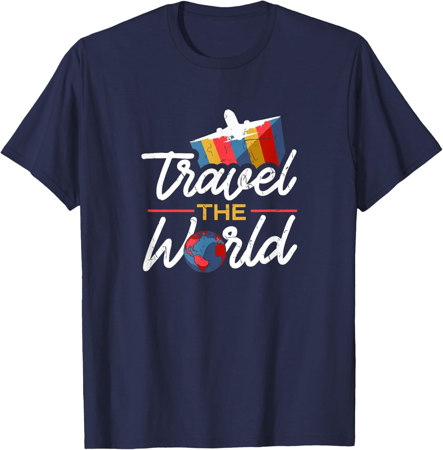 World Trip Travel Around World Tour Traveller Gift T-Shirt - T-Shirt | Navy