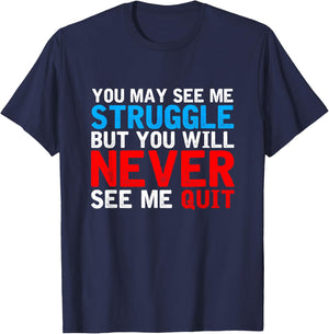 You'll never see me give up Sports Personal Trainer T-Shirt - T-Shirt | Navy