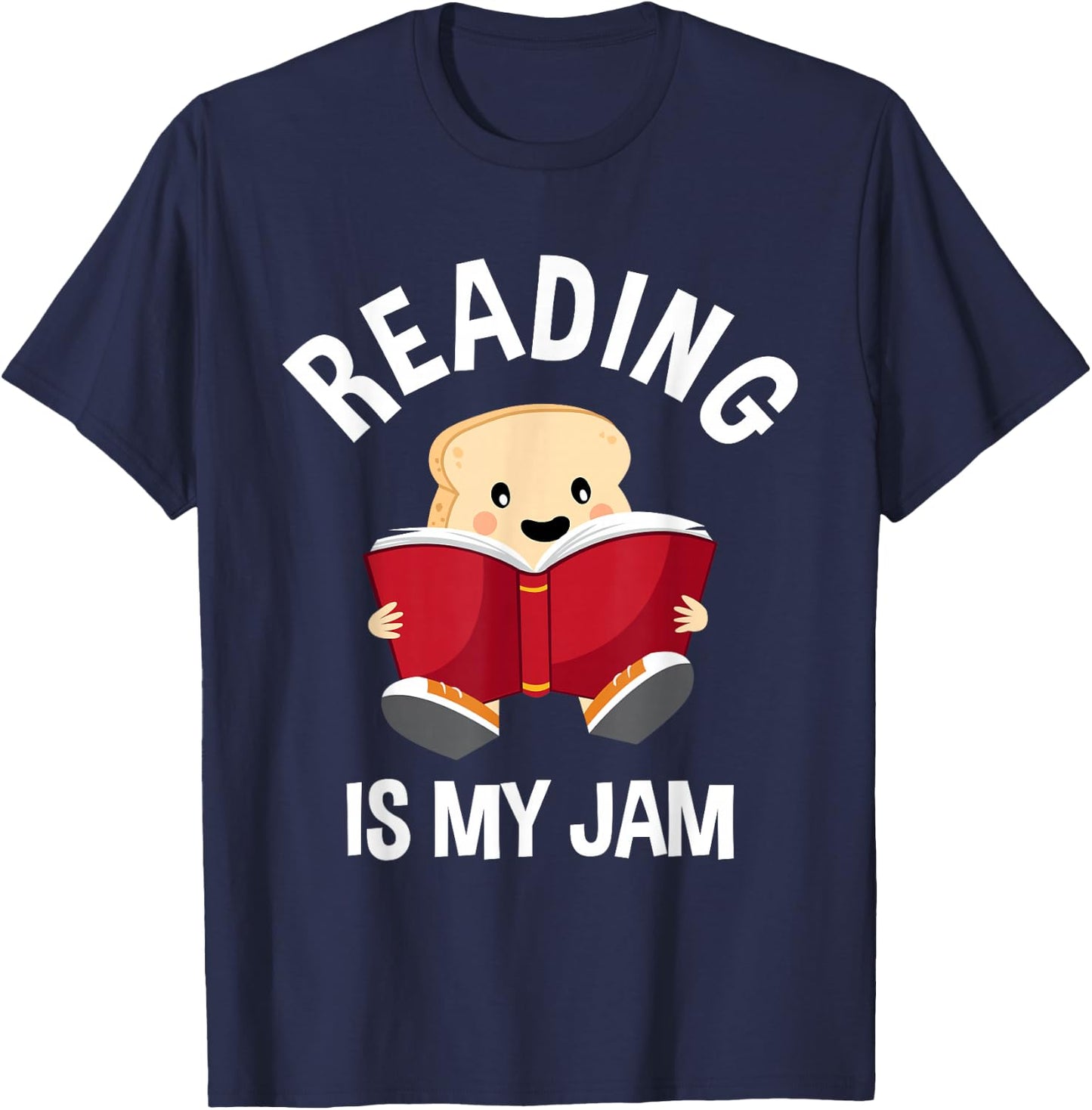 Reading is My Jam - Funny Pun - Book Lover Gift & Reading T-Shirt - T-Shirt | Navy