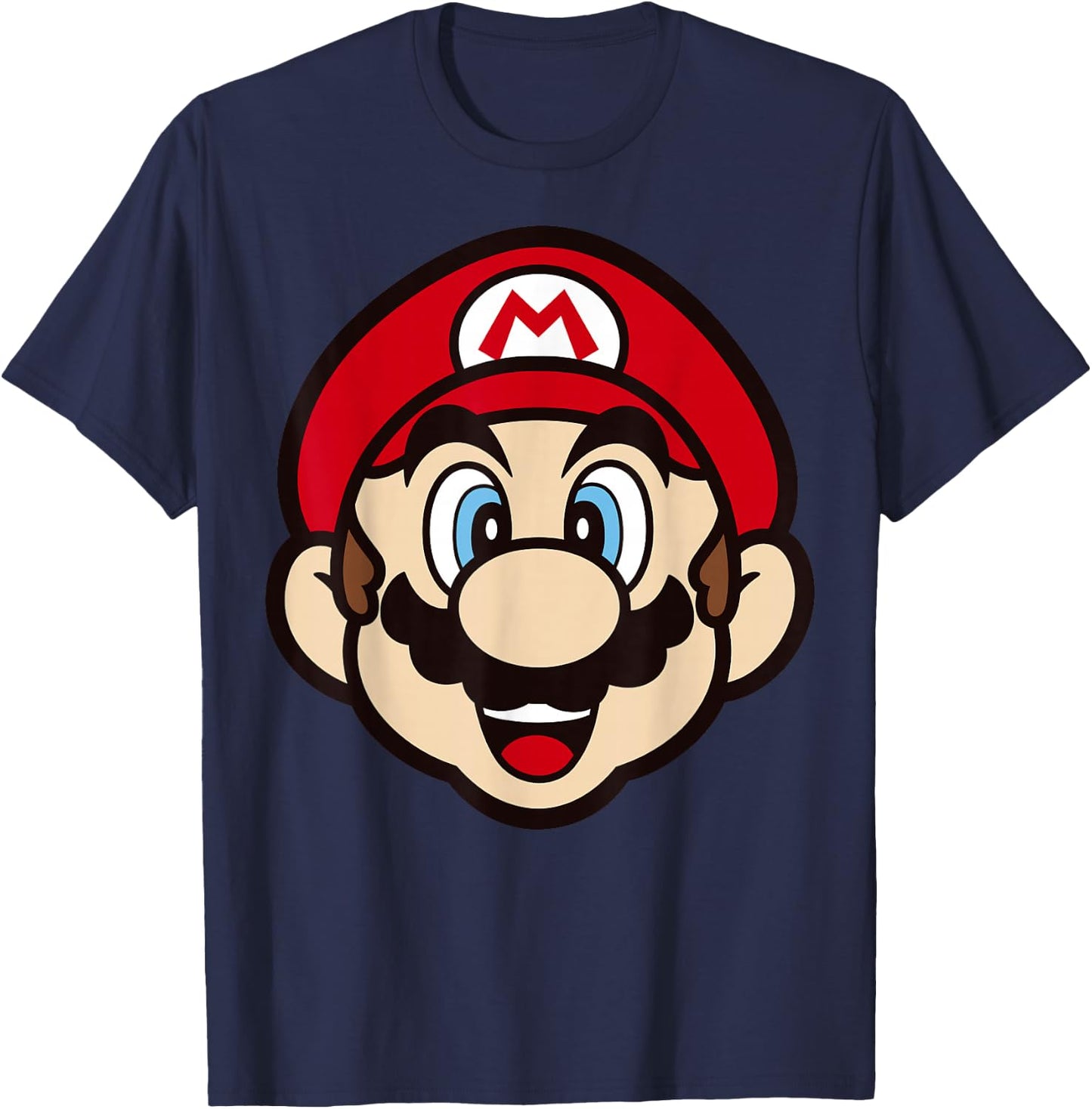 Super Mario Big Face Mario T-Shirt - T-Shirt | Navy