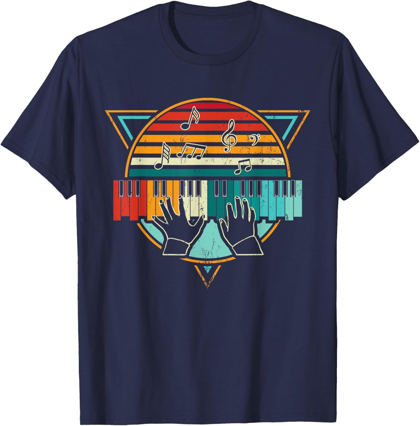 Retro Piano Keyboard T-Shirt - T-Shirt | Navy