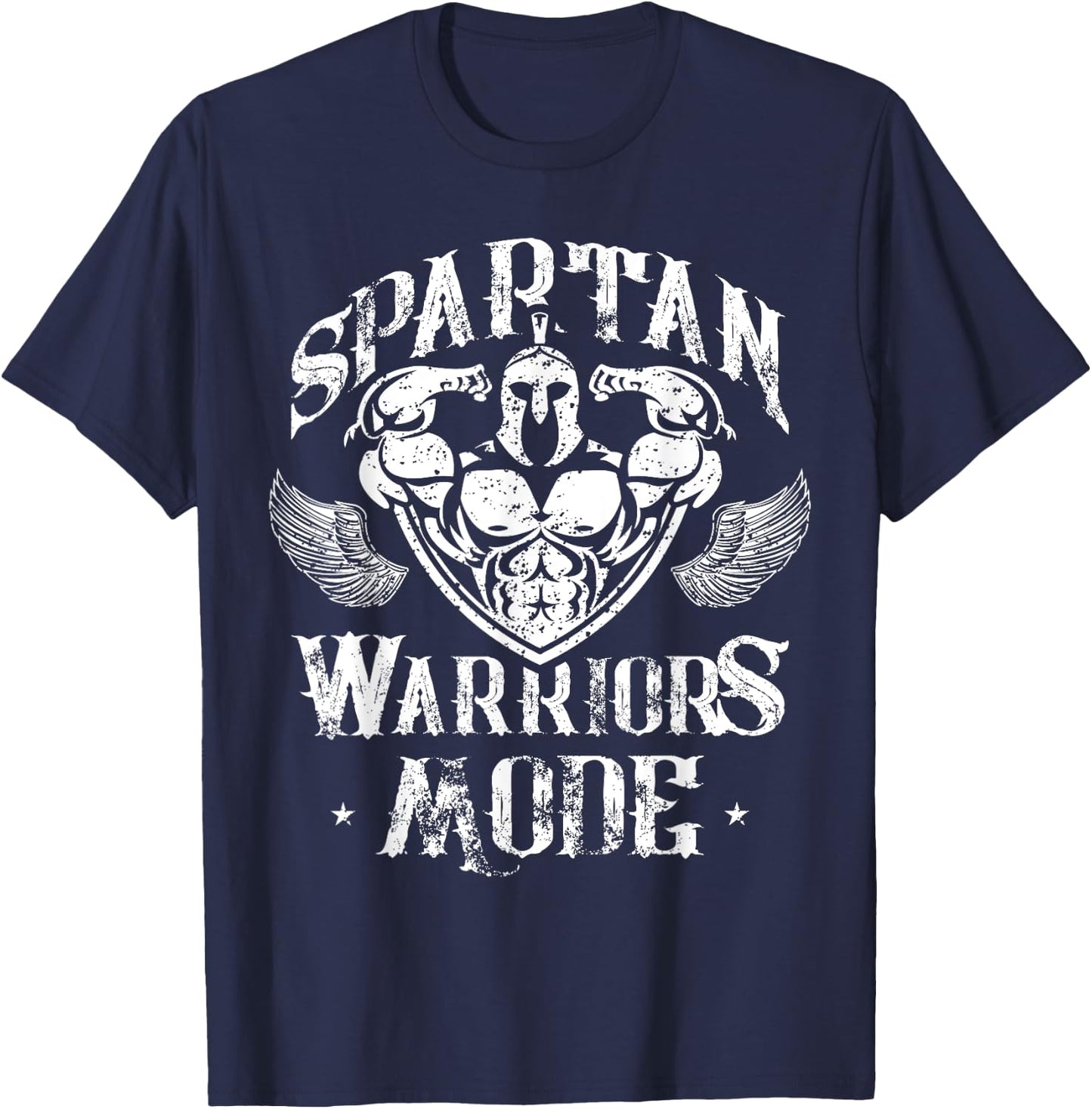 Spartan Warriors Mode Gladiator Sparta Beast Gym Workoout T-Shirt - T-Shirt | Navy