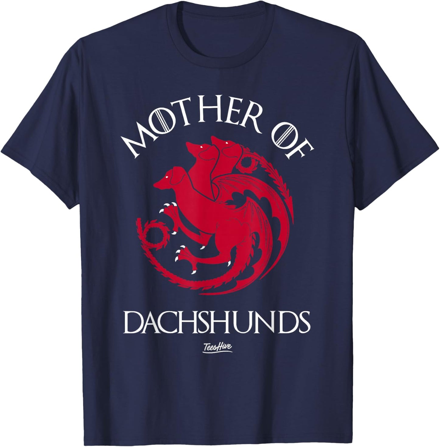Mother Of Dachshunds - Women Dachshund Mom T-Shirt - T-Shirt | Navy