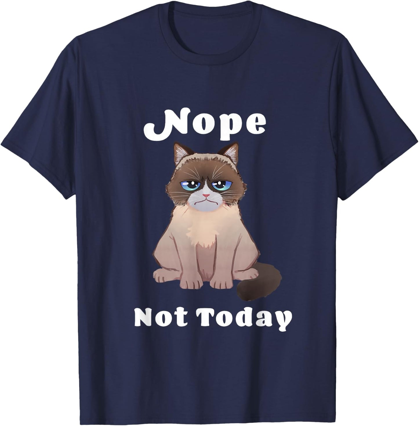 Nope Not Today Cat T-Shirt - T-Shirt | Navy