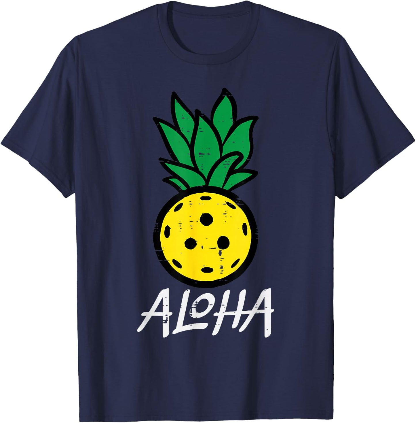 Pickleball Pineapple Aloha Pickle Ball Hawaii Men Women Kids T-Shirt - T-Shirt | Navy
