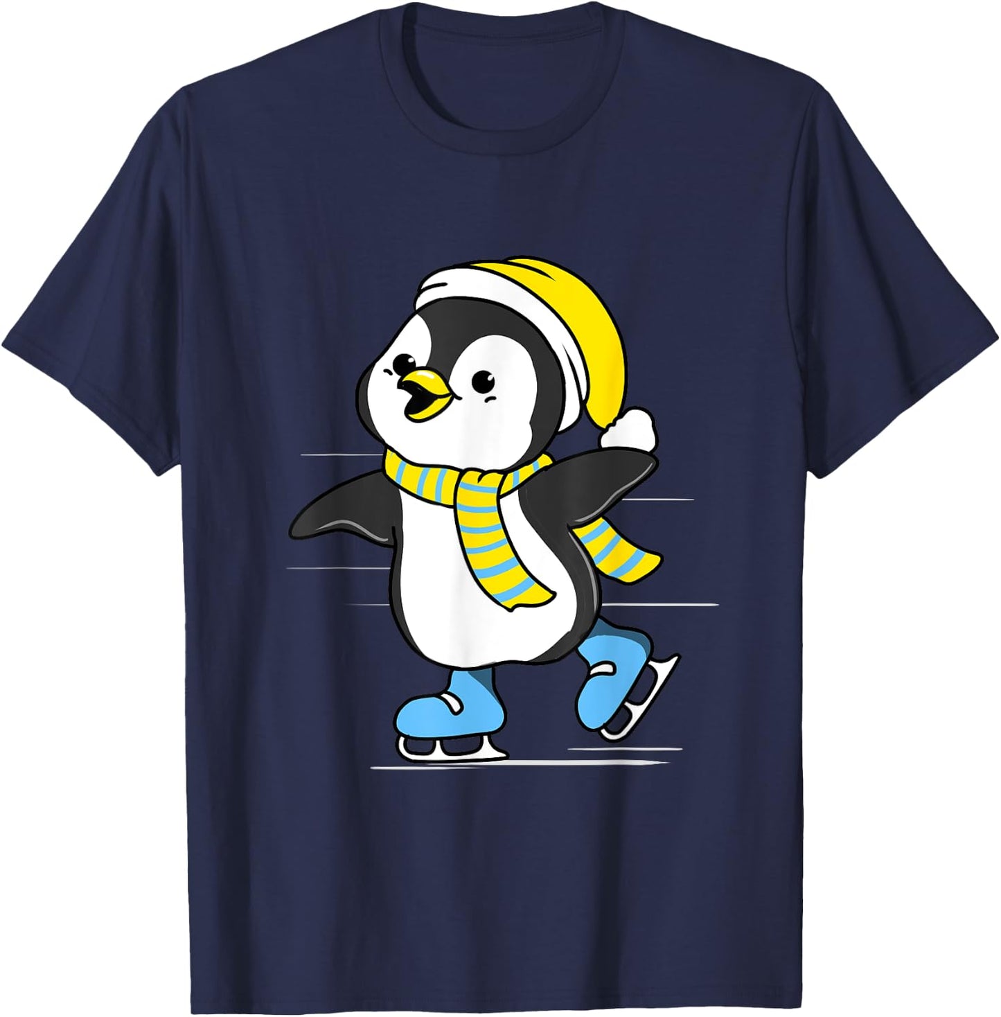 Penguin Ice Skating T-Shirt - T-Shirt | Navy