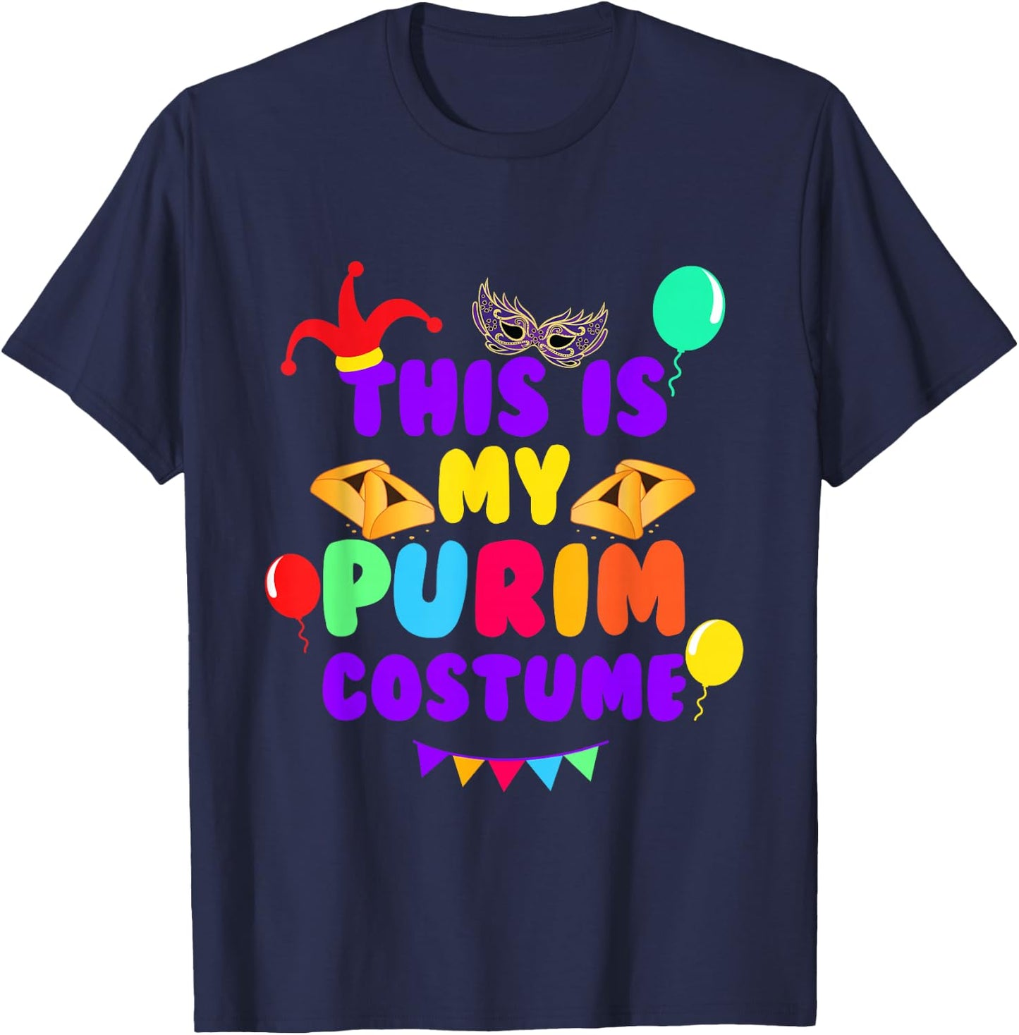This Is My Purim Costume Jewish Happy Purim Mishloach Manot T-Shirt - T-Shirt | Navy