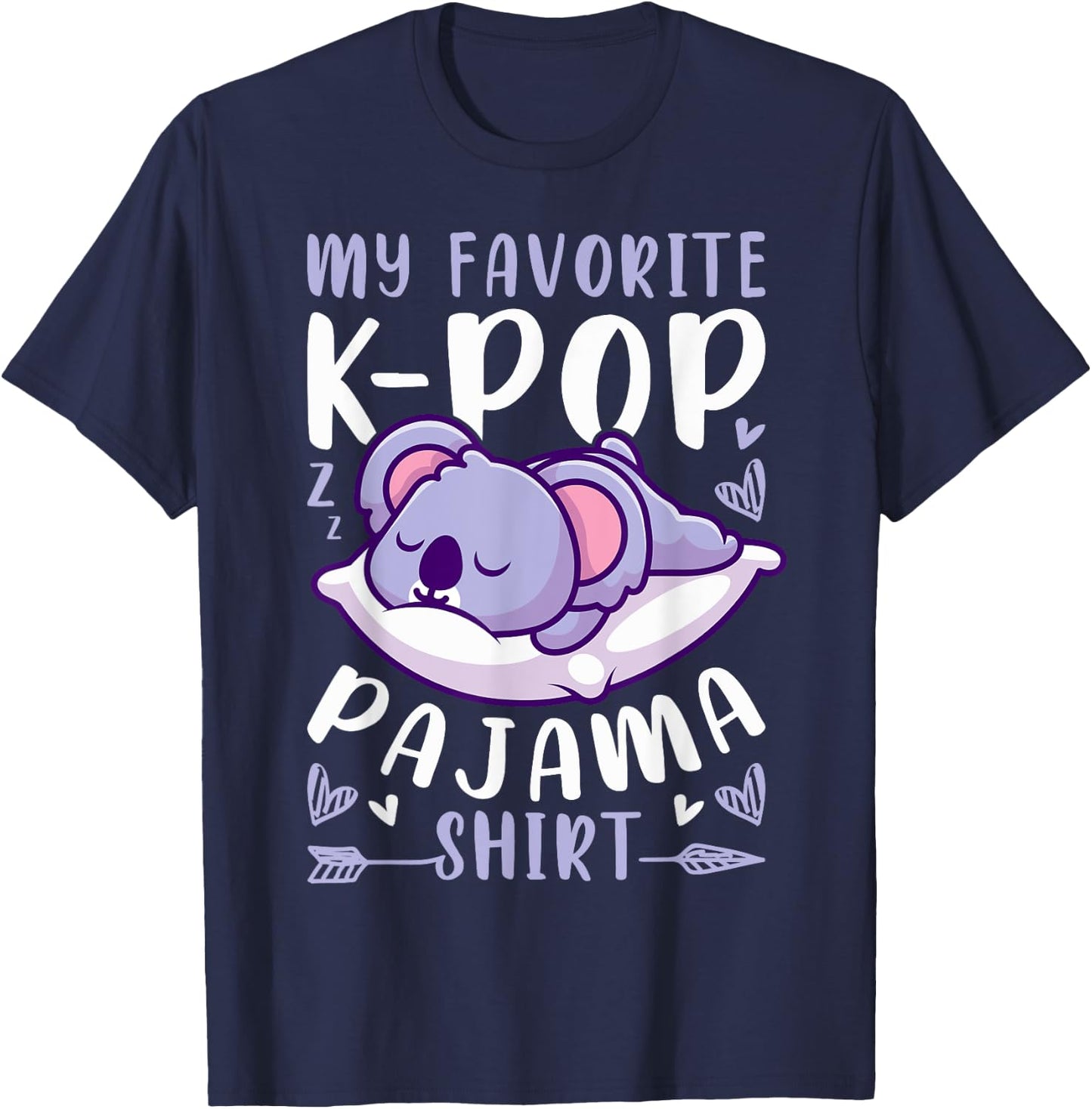 K-Pop Music, Sleeping Koala, K-Pop Pajama T-Shirt - T-Shirt | Navy