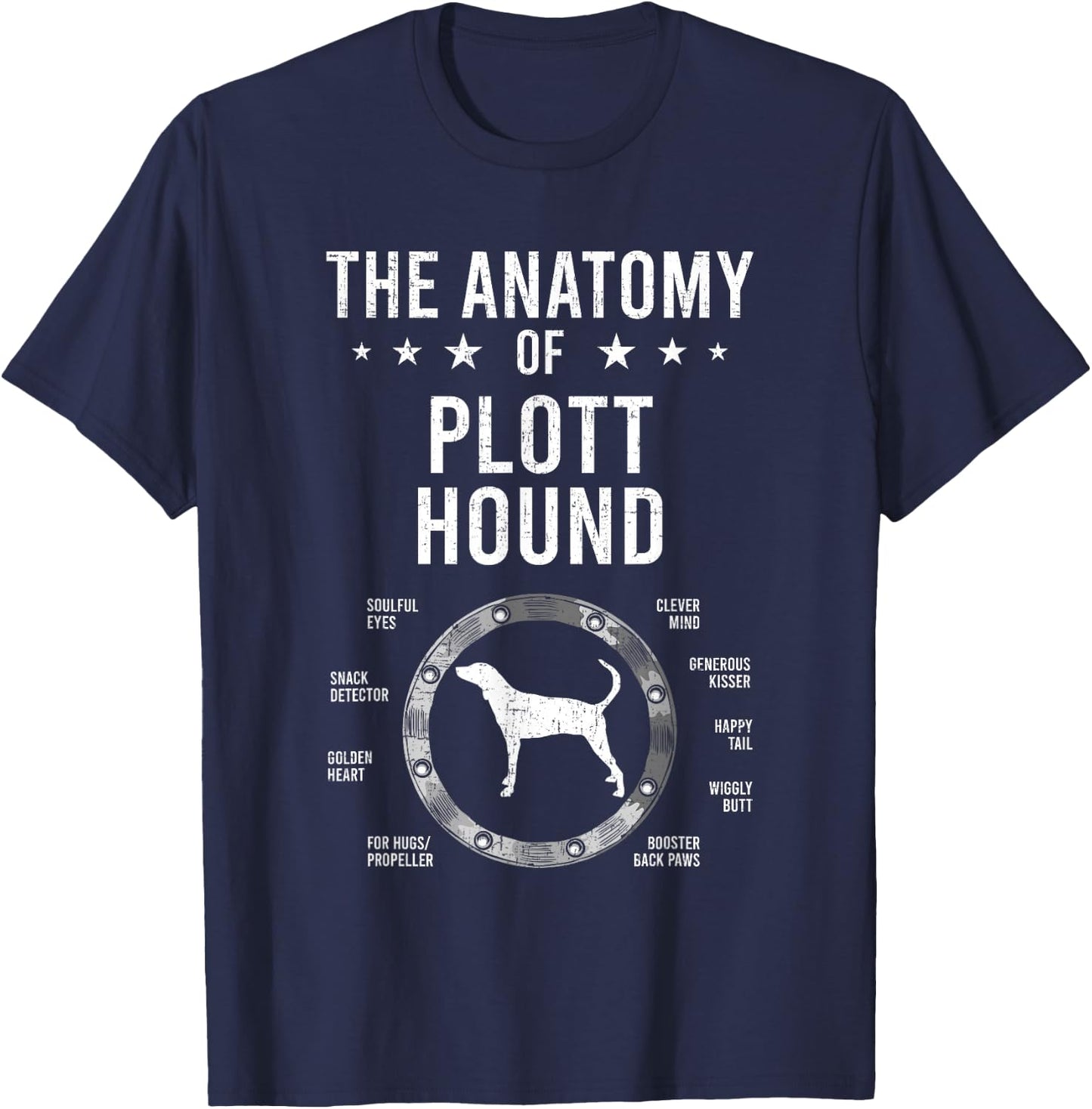 Anatomy of Plott Hound Dog Lover T-Shirt - T-Shirt | Navy