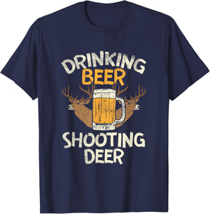Drinking Beer & Shooting Deer T-Shirt - T-Shirt | Navy