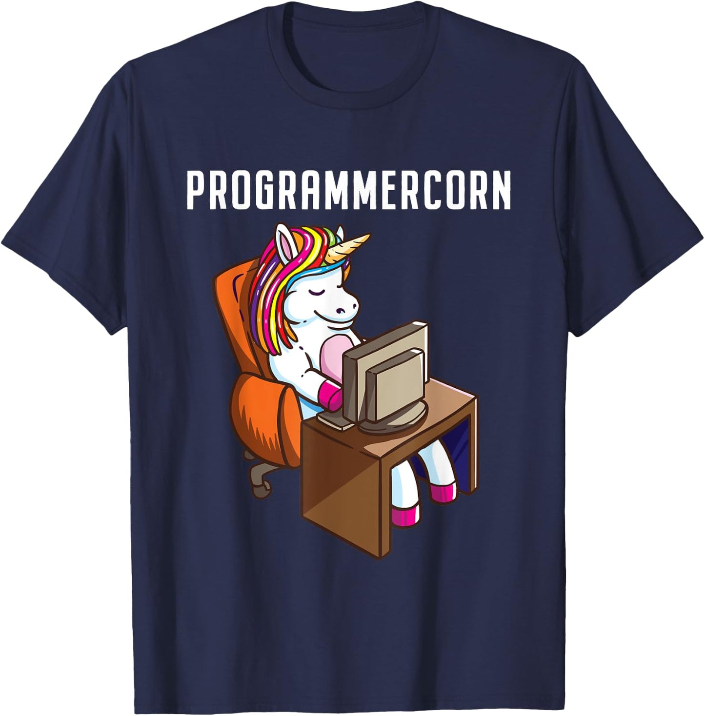 Funny Programmer Unicorn Programming Coding Nerd Girls Gift T-Shirt - T-Shirt | Navy