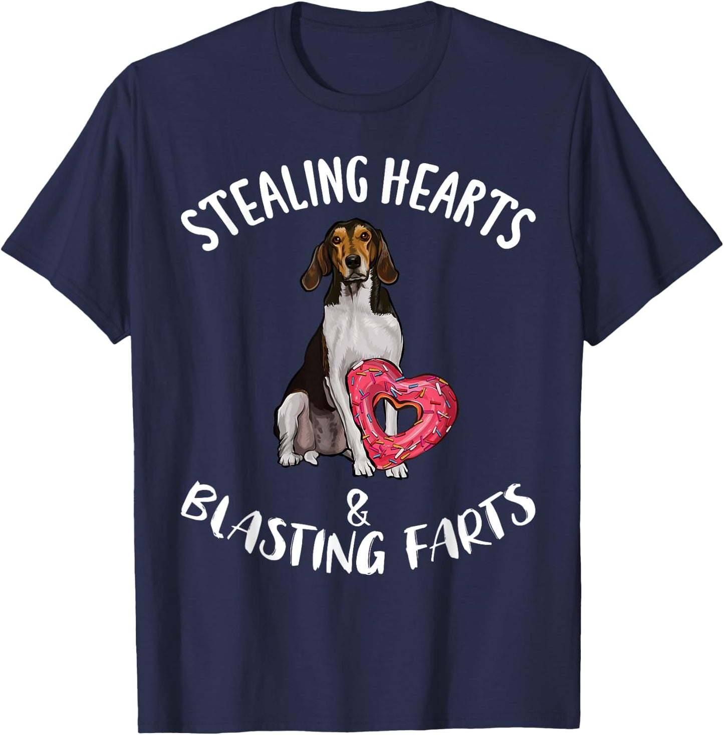 Stealing Hearts Blasting Farts Treeing Walker Coonhound Dog T-Shirt - T-Shirt | Navy