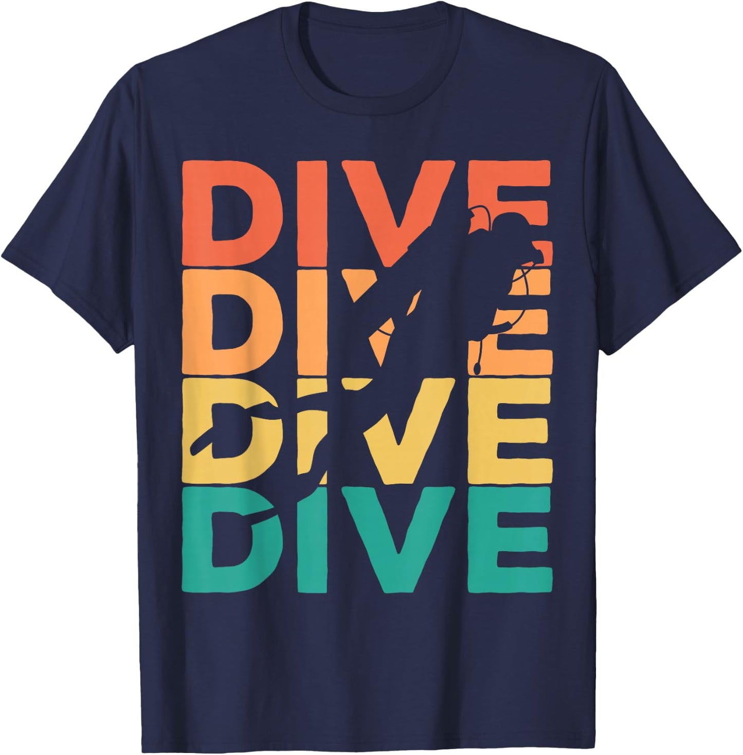 Retro Vintage Diving Gift Scuba Divers T-Shirt - T-Shirt | Navy
