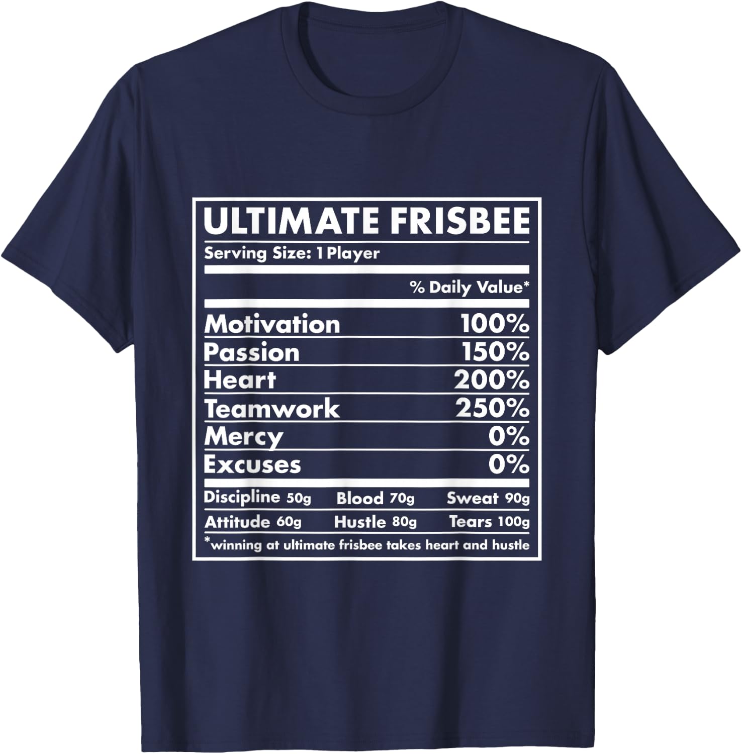 Sport Nutrition Ultimate Frisbee T-Shirt - T-Shirt | Navy